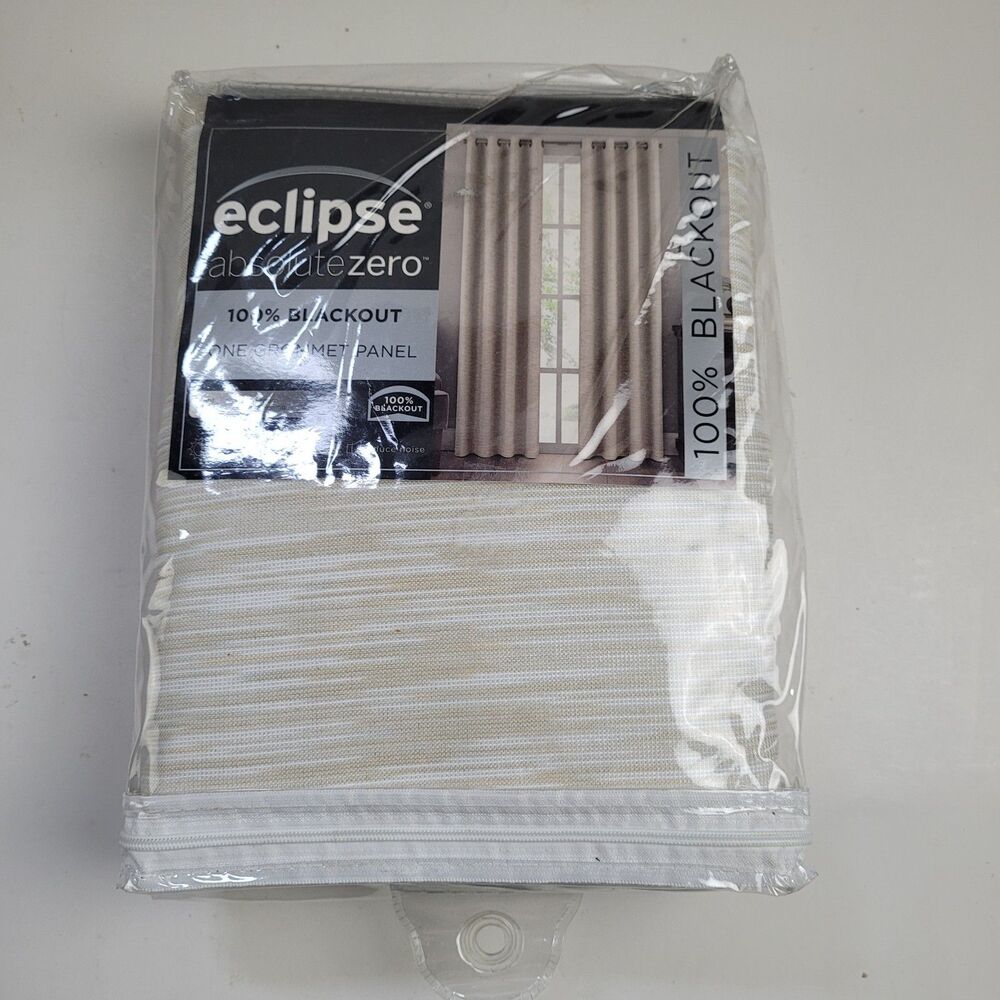 NEW Eclipse Absolute Zero 50x63 One Grommet curtain panel 'Warren Ivory' #CT11